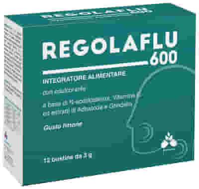 REGOLAFLU 600 12 BUSTINE 3 G GUSTO LIMONE SENZA GLUTINE NATURALMENTE PRIVO DI LATTOSIO CON EDULCORANTE