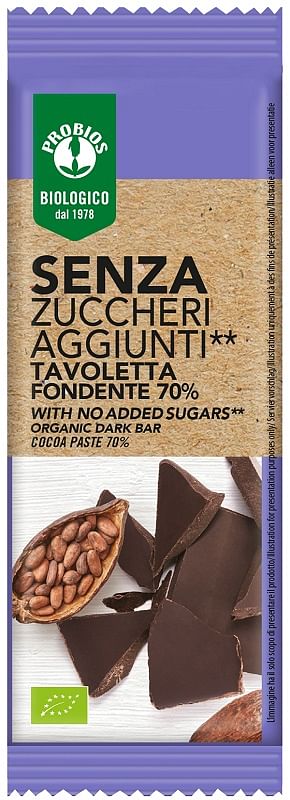 Probios Tavoletta Cioccolato Fondente Senza Zuccheri Aggiunti 50 G