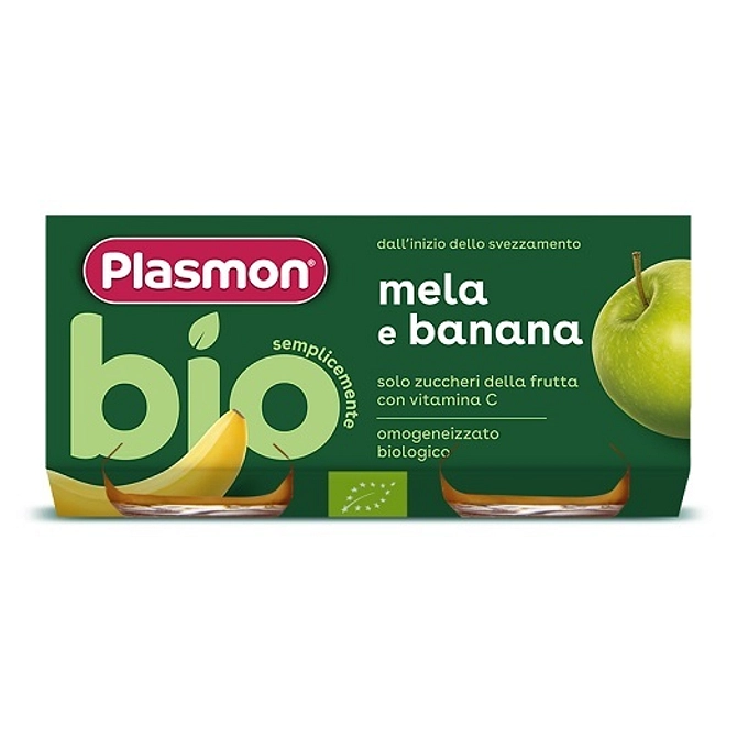 Plasmon Omogeneizzato Bio Banana Mela 2 Vasetti X 80 G
