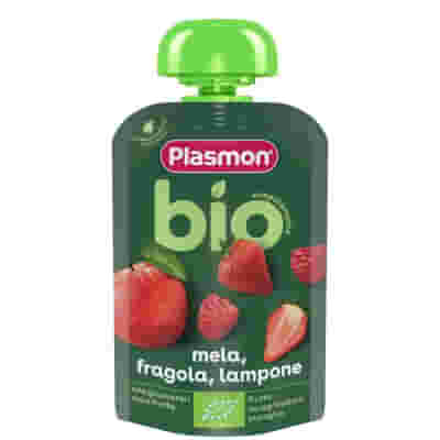 PLASMON MELA FRAGOLA LAMPONE BIO POUCHES 100 G