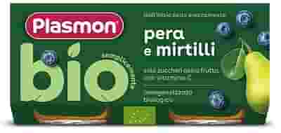 PLASMON OMOGENEIZZATO BIO PERA MIRTILLI 2 VASETTI X 80 G