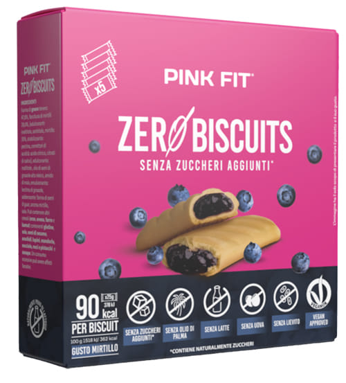 PINK FIT ZERO BISCUITS MIRTILLI 5 PEZZI