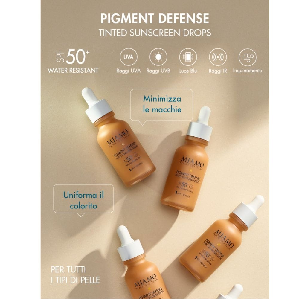 MIAMO NEW FORMULA MIAMO SKIN CONCERNS PIGMENT DEFENSE TINTED SUNSCREEN DROPS SPF50+ 30 ML