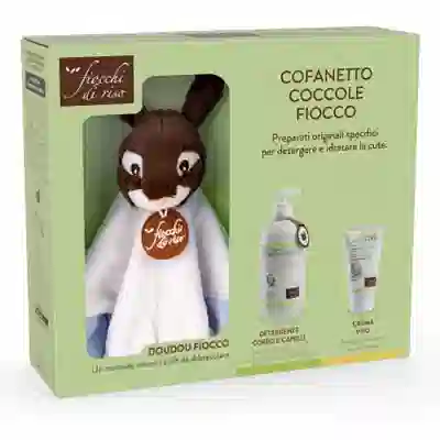 FIOCCHI DI RISO COFANETTO COCCOLE AZZURRO CREMA VISO PROTETTIVA 30 ML + DETERGENTE CORPO E CAPELLI TALCO NON TALCO 400 ML