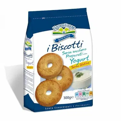 HAPPY FARM BISCOTTI YOGURT SENZA ZUCCHERO 200 G HAPPY FARM BISCOTTI YOGURT SENZA ZUCCHERO 200 G