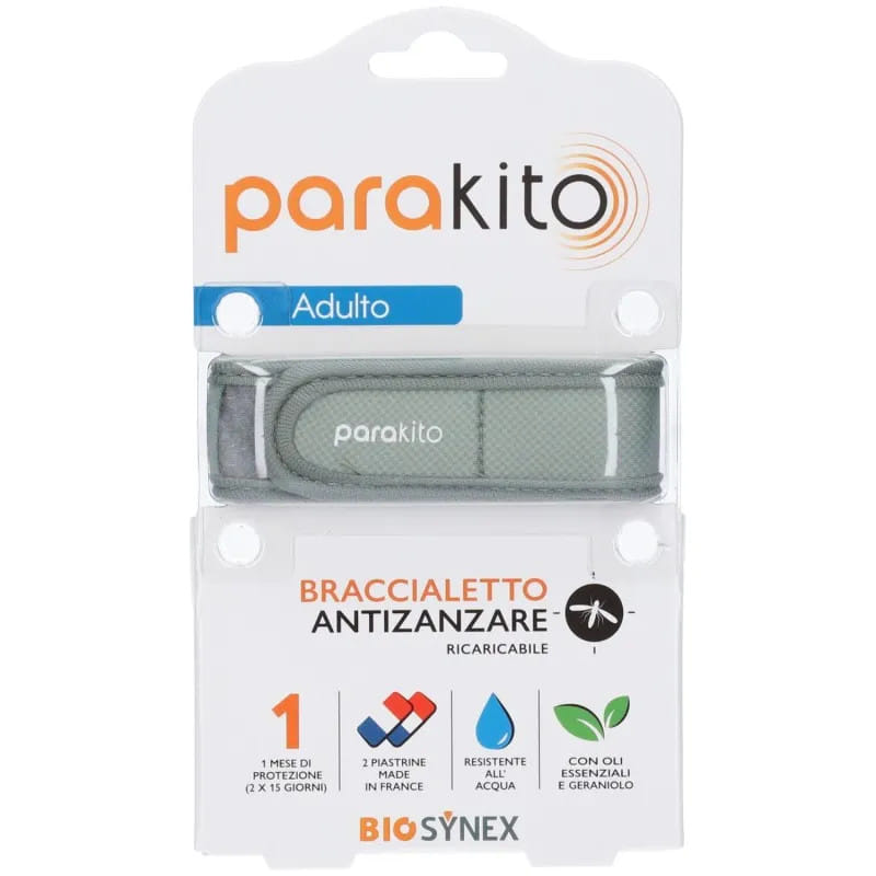 PARAKITO BRACCIALE ANTIZANZARE RICARICABILE ADULTI KAKI