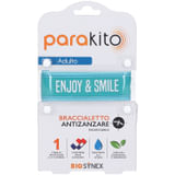 PARAKITO BRACCIALE ANTIZANZARE RICARICABILE ADULTI GOOD VIBES ENJOY & SMILE BLU