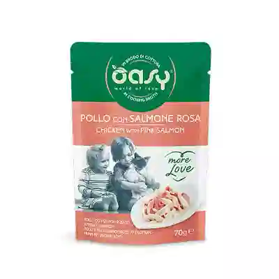 OASY WET CAT MORE LOVE POLLO CON SALMONE ROSA BUSTA 70 G