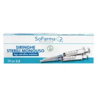 SIRINGA STERILE 2,5MM GAUGE 23 10 PEZZI SOFARMAPIU'