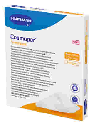 MEDICAZIONE ADESIVA TRASPARENTE IN POLIURETANO CON TAMPONE COSMOPOR TRASPARENT 9X10CM 5 PEZZI