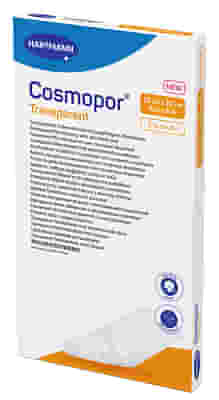 MEDICAZIONE ADESIVA TRASPARENTE IN POLIURETANO CON TAMPONE COSMOPOR TRASPARENT 10X20CM 5 PEZZI