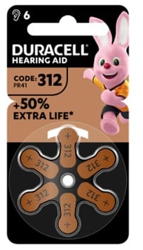 Duracell Easy Tab 312 Marrone Batteria Per Apparecchio Acustico 6 Pezzi