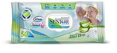 SETABLU SALVIETTE SENIOR 50 PEZZI CON ALOE VERA SETABLU SALVIETTE SENIOR 50 PEZZI CON ALOE VERA