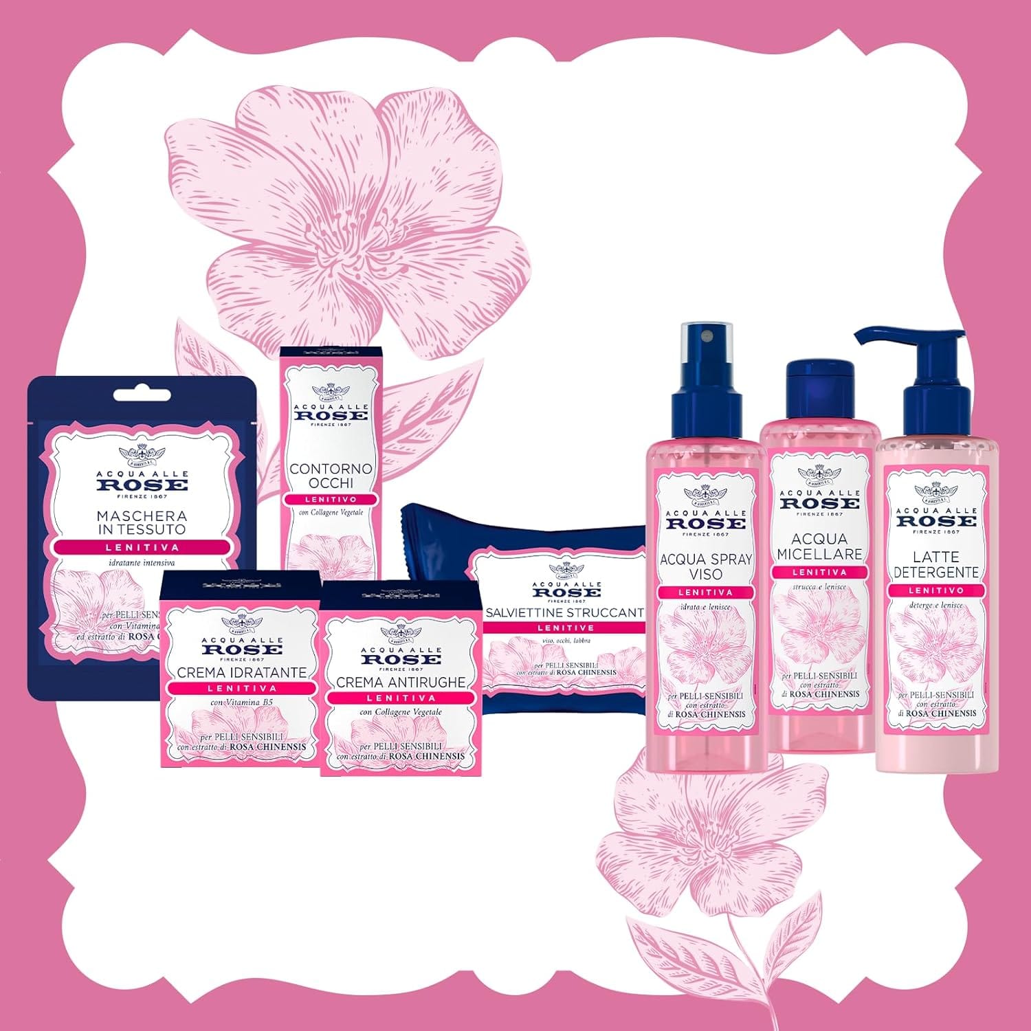 ACQUA ALLE ROSE SALVIETTINE STRUCCANTI LENITIVE 20 PZ