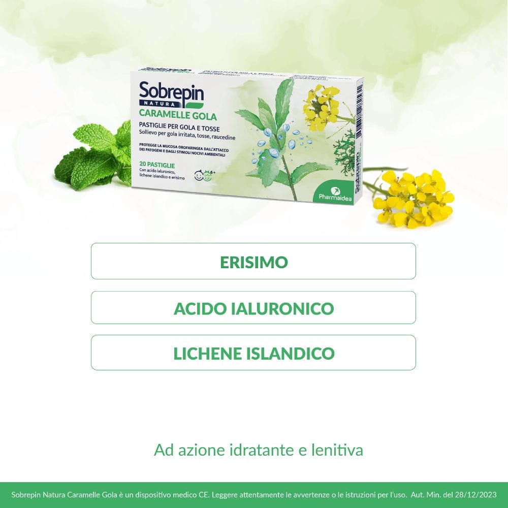 SOBREPIN NATURA CARAMELLA GOLA 20 PASTIGLIE