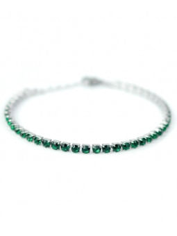 BRACCIALE ARGENTATO CRISTALLI SMERALDO