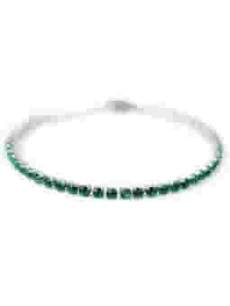 BRACCIALE ARGENTATO CRISTALLI SMERALDO