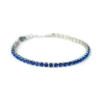 BRACCIALE ARGENTATO CRISTALLI ZAFFIRO