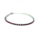 BRACCIALE ARGENTATO CRISTALLI RUBINO