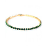 BRACCIALE DORATO CRISTALLI SMERALDO