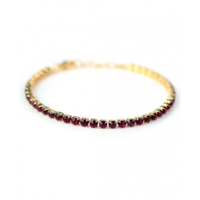 BRACCIALE DORATO CRISTALLI RUBINO