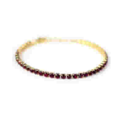 BRACCIALE DORATO CRISTALLI RUBINO