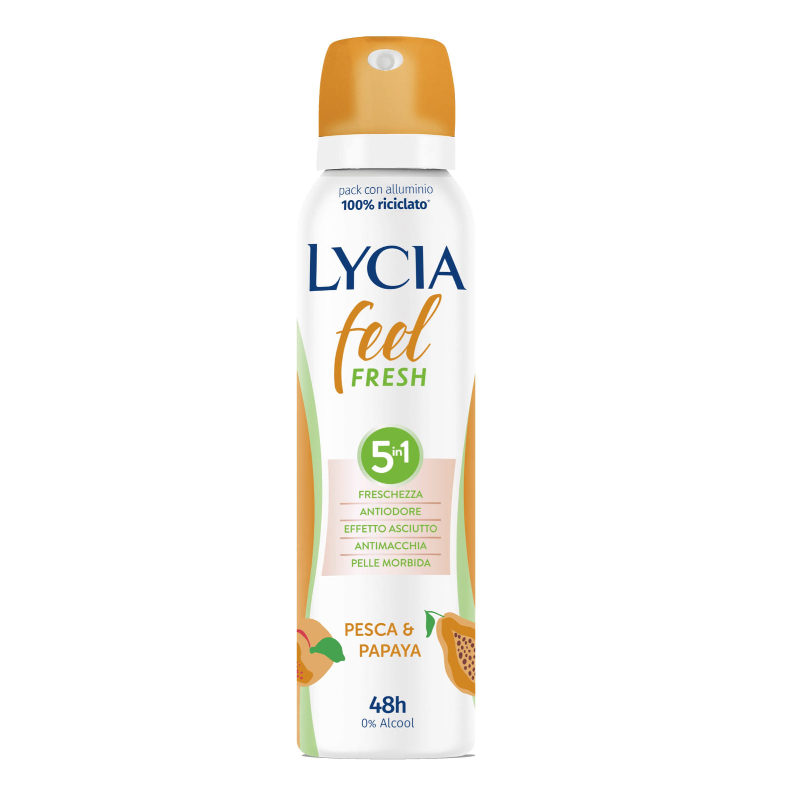 LYCIA DEO GAS FEEL FRESH PESCA E PAPAYA 150 ML