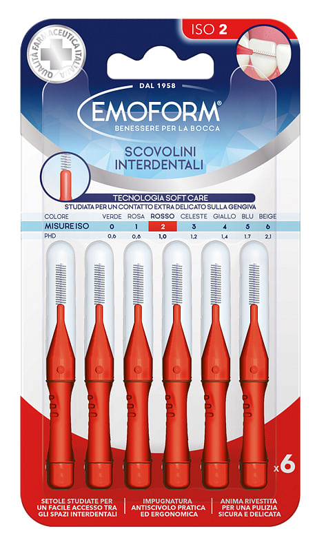 Emoform Scovolino Iso 2 Rosso 6 Pezzi