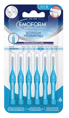 EMOFORM SCOVOLINO ISO 3 CELESTE 6 PEZZI EMOFORM SCOVOLINO ISO 3 CELESTE 6 PEZZI