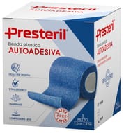 BENDA ELASTICA AUTOADESIVA LATEX FREE PRESTERIL CM 7,5X4,5 M TESI BLU