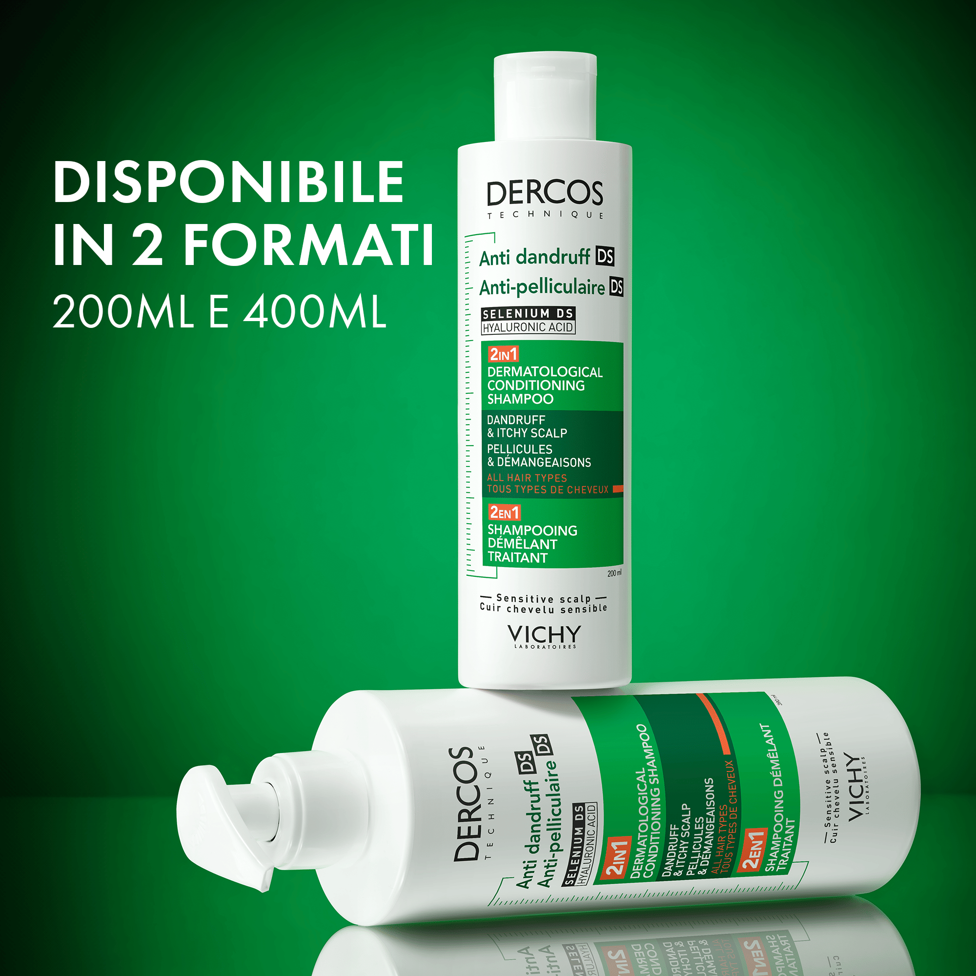 DERCOS TECHNIQUE ANTI DANDRUFF SHAMPOO 2IN1 400 ML