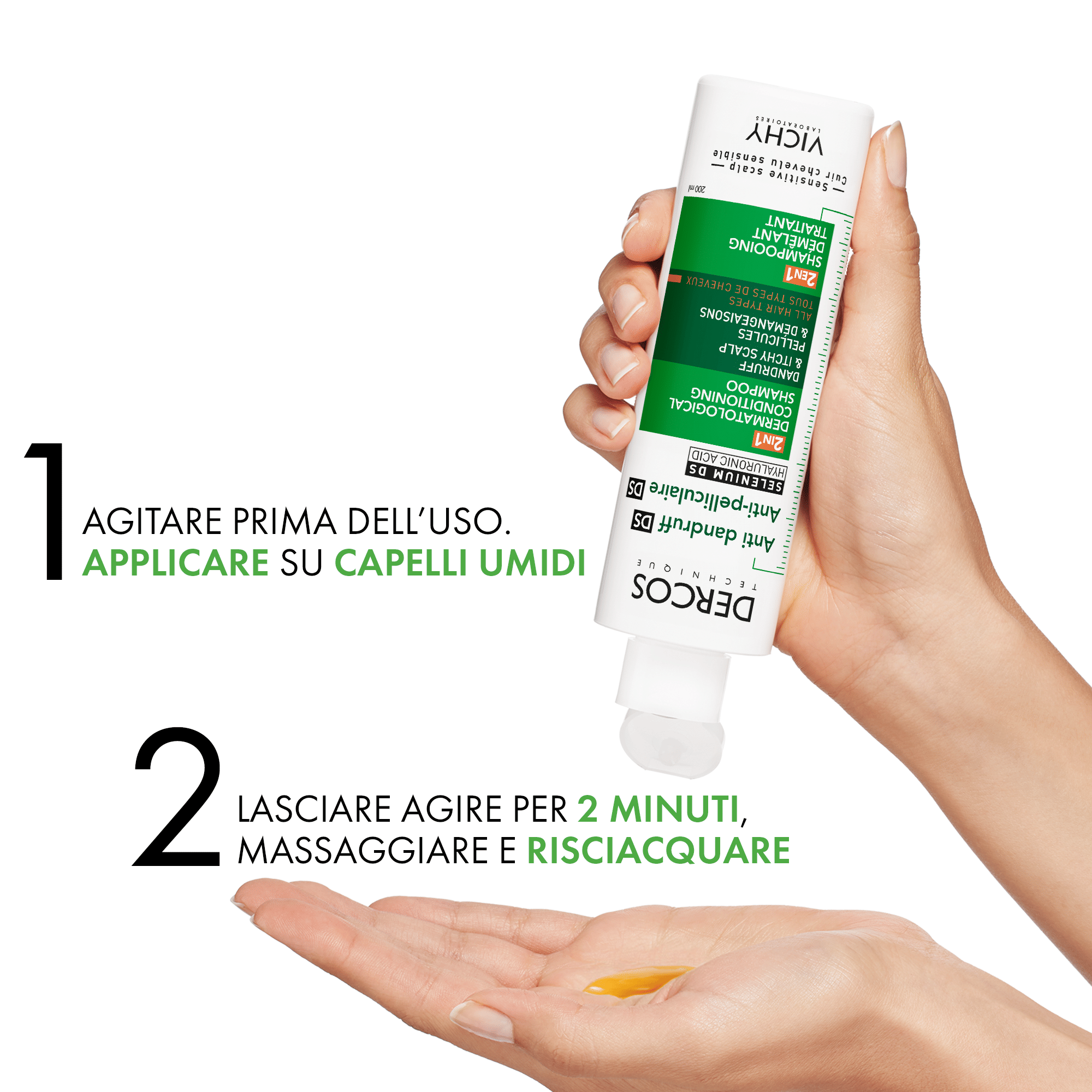 DERCOS TECHNIQUE ANTI DANDRUFF SHAMPOO 2IN1 200 ML