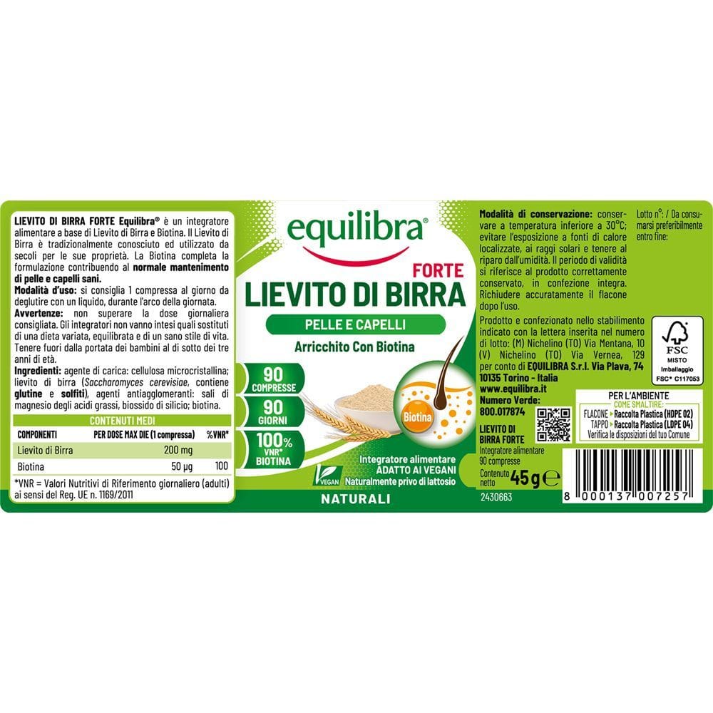 EQUILIBRA LIEVITO BIRRA FORTE 90 COMPRESSE