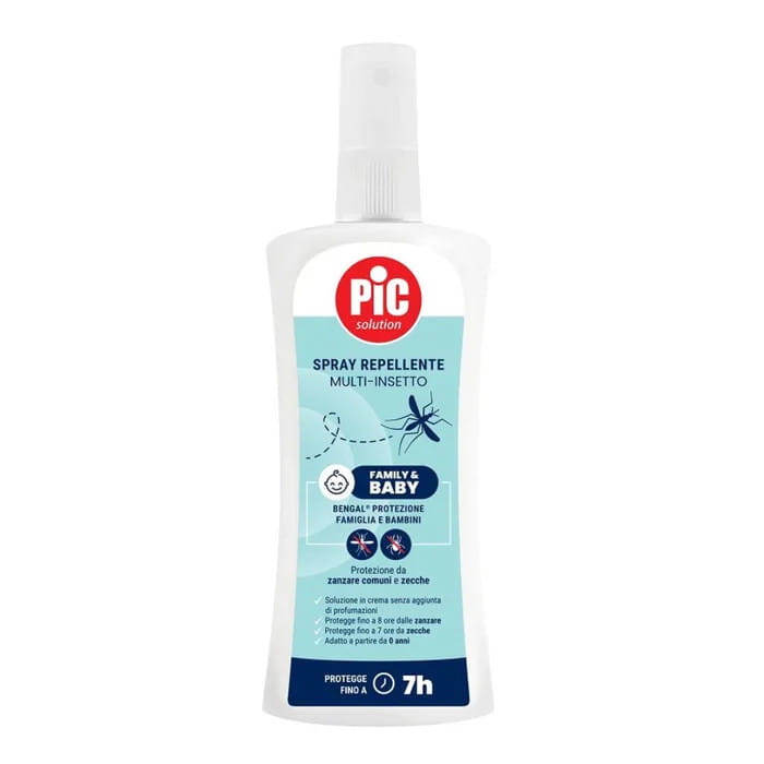 PIC SOLUTION BENGAL FAMILY & BABY PROTEZIONE FAMIGLIA E BAMBINI SPRAY REPELLENTE MULTI INSETTO 100 ML