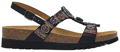 BOGOTA' SANDAL SATIN+BEADS W BLACK/RED 38 BOGOTA' SANDAL SATIN+BEADS W BLACK/RED 38