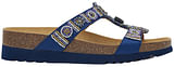 NEW BOGOTA' WEDGE SATIN+BEADS W NAVY BLUE/MULTI 35