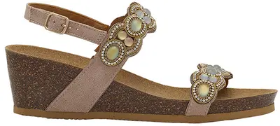 ORTIGIA SANDAL MICROFIBRE + IRIDESCENT STONES W BEIGE 40 ORTIGIA SANDAL MICROFIBRE + IRIDESCENT STONES W BEIGE 40