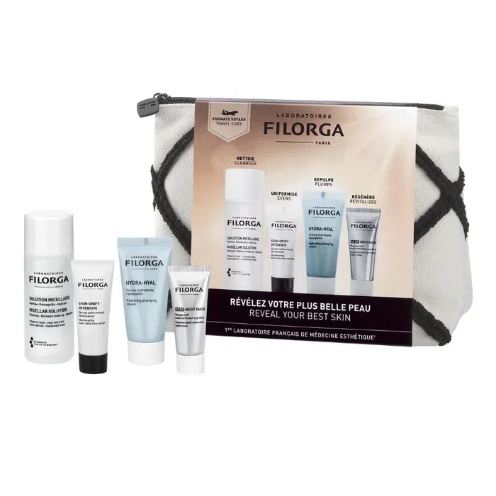 FILORGA DISCOVERY KIT SUMMER 2024 1 MICELLAR SOLUTION 50 ML + 1 SKIN UNIFY INTENSIVE 7 ML + 1 HYDRA HYAL CREAM 15 ML + 1 NCEF NIGHT MASK 15 ML