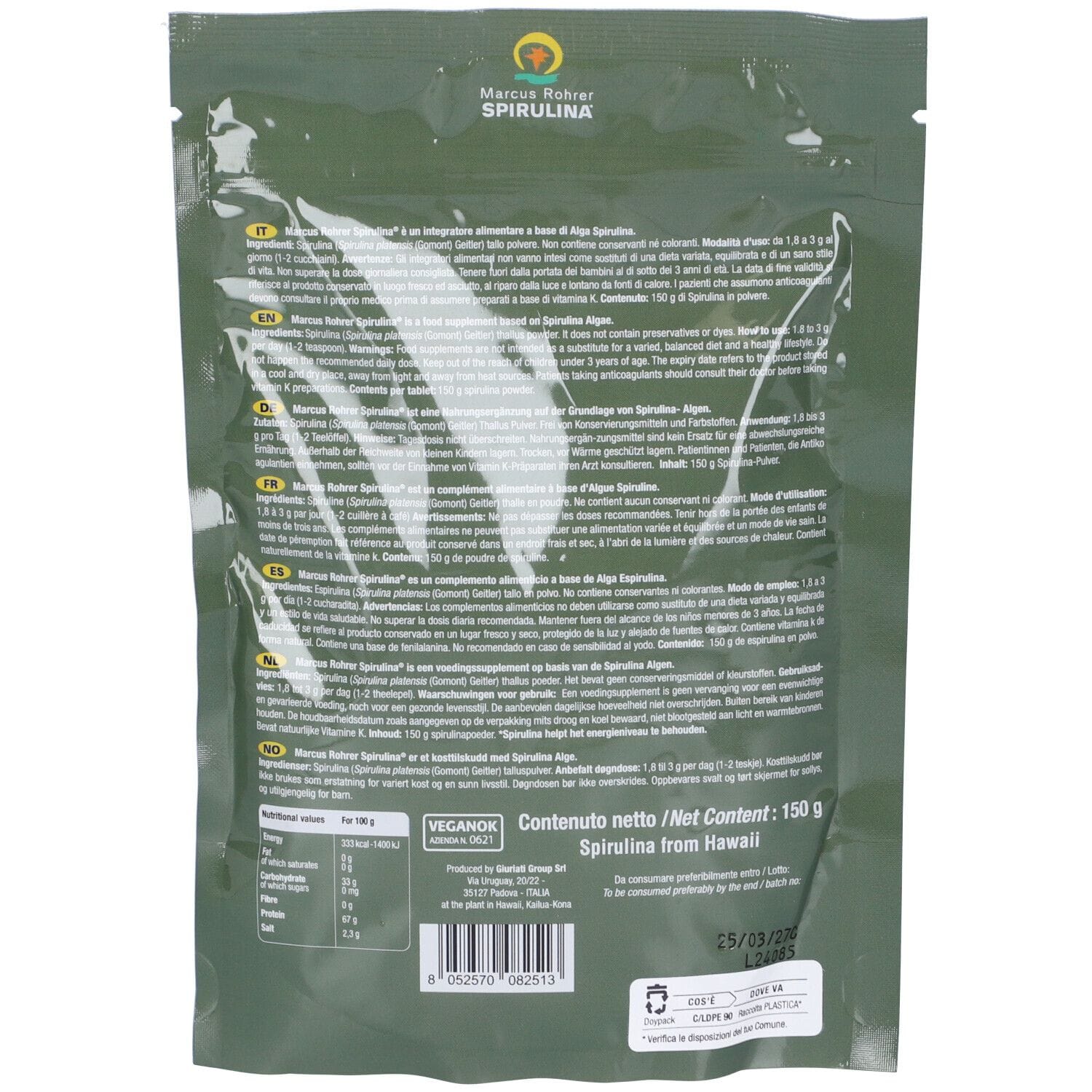 MARCUS ROHRER SPIRULINA 150 G