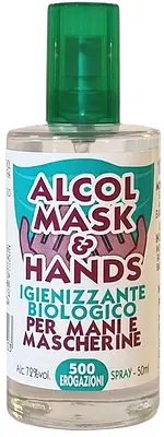 ALCOL MASK&HANDS IGIENIZZATE BIOLOGICO MANI E MASCHERINE 50 ML ALCOL MASK&HANDS IGIENIZZATE BIOLOGICO MANI E MASCHERINE 50 ML