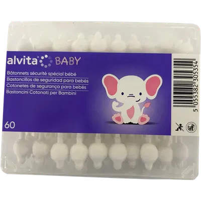 ALVITA BABY BASTONCINI COTONATI 60 PEZZI ALVITA BABY BASTONCINI COTONATI 60 PEZZI