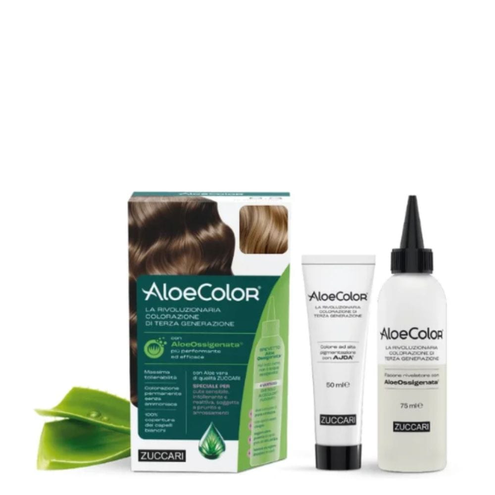 ALOECOLOR 7,0 BIONDO TINTA PERMANENTE CAPELLI COLORE AD ALTA PIGMENTAZIONE 50 ML + RIVELATORE ALOEOSSIGENATA 75 ML + SHAMPOO ALOECARE 15 ML + GUANTI