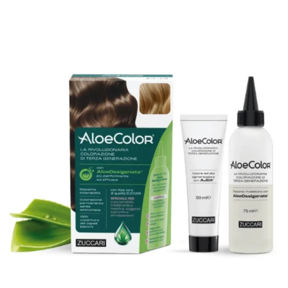 ALOECOLOR 8,0 BIONDO CHIARO TINTA PERMANENTE CAPELLI COLORE AD ALTA PIGMENTAZIONE 50 ML + RIVELATORE ALOEOSSIGENATA 75 ML + SHAMPOO ALOECARE 15 ML + GUANTI
