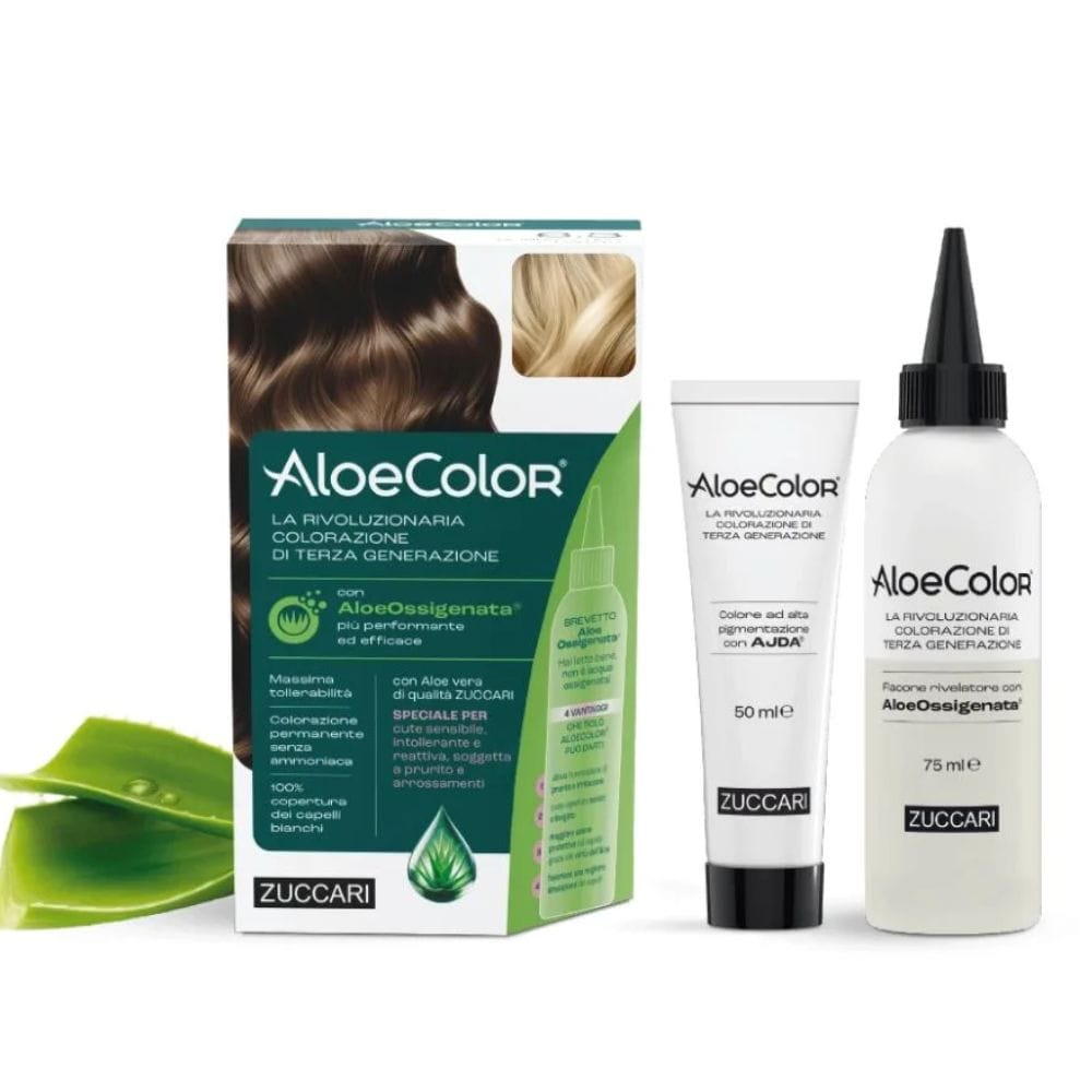 ALOECOLOR 9,0 BIONDO CHIARISSIMO TINTA PERMANENTE CAPELLI COLORE AD ALTA PIGMENTAZIONE 50 ML + RIVELATORE ALOEOSSIGENATA 75 ML + SHAMPOO ALOECARE 15 ML + GUANTI