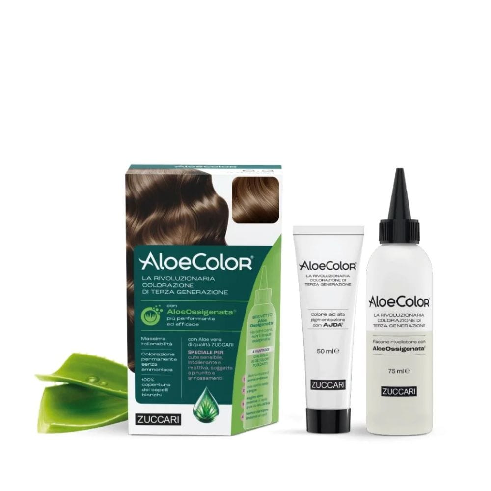 ALOECOLOR 6,3 BIONDO SCURO DORATO TINTA PERMANENTE CAPELLI COLORE AD ALTA PIGMENTAZIONE 50 ML + RIVELATORE ALOEOSSIGENATA 75 ML + SHAMPOO ALOECARE 15 ML + GUANTI