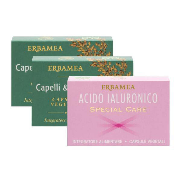 KIT CAPELLI & UNGHIE 24 CAPSULE VEGETALI + ACIDO IALURONICO 24 CAPSULE VEGETALI