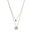 MYLOVLY GIOIELLI COLLANA DOPPIA FARFALLA ARGENTO