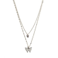 MYLOVLY GIOIELLI COLLANA DOPPIA FARFALLA ARGENTO