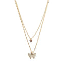 MYLOVLY GIOIELLI COLLANA DOPPIA FARFALLA ORO