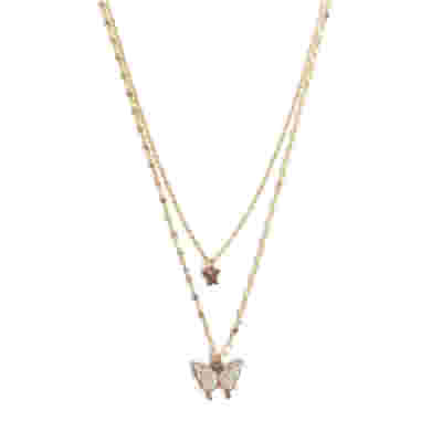 MYLOVLY GIOIELLI COLLANA DOPPIA FARFALLA ORO